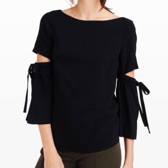 NWT CLUB MONACO SANDRELLA BLACK BLOUSE- SMALL